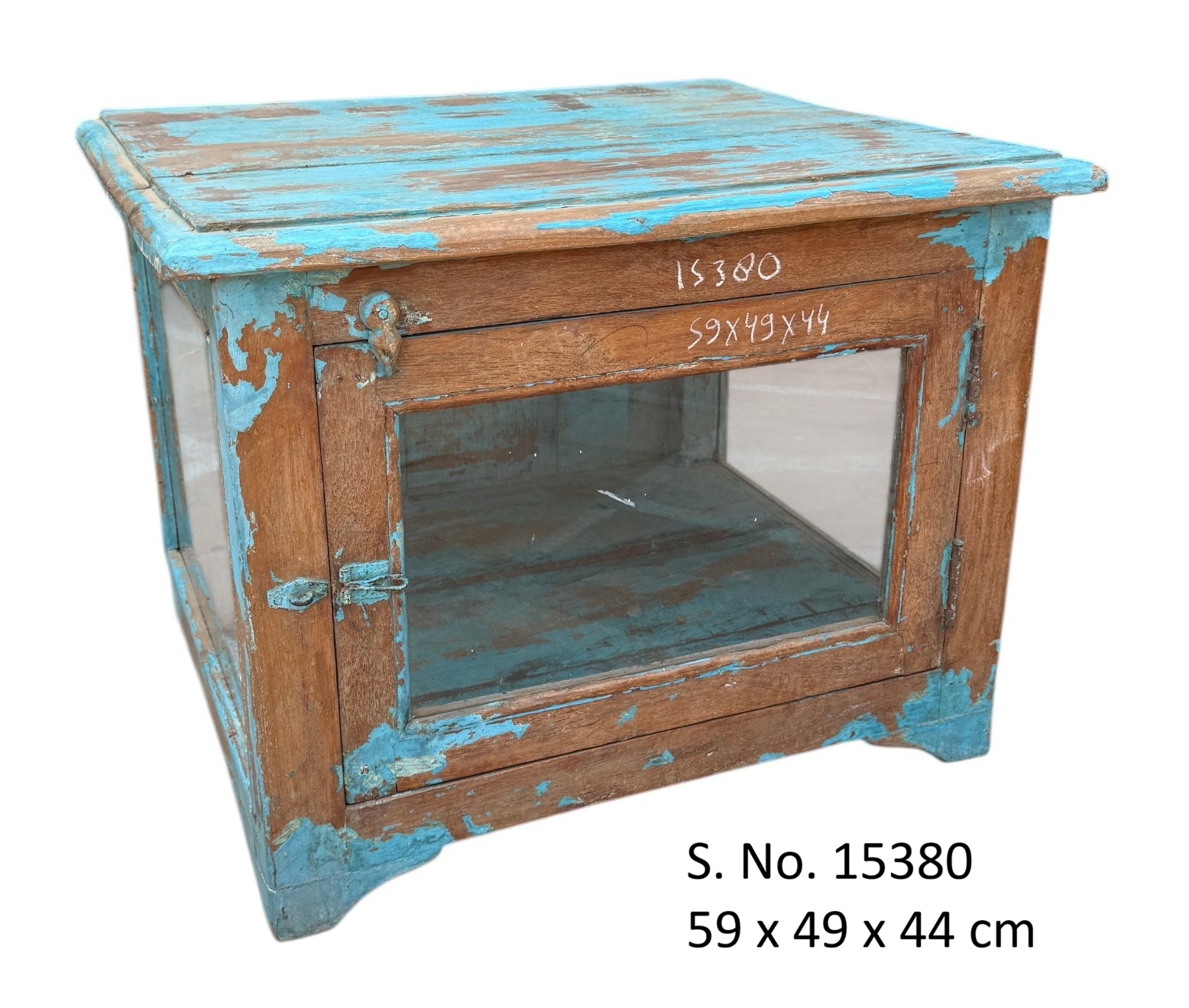 15380 WOODEN SHOWCASE WITH GLASS DOOR